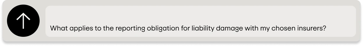 Question to Nimio: What applies to the reporting obligation for liability damage with my chosen insurers?